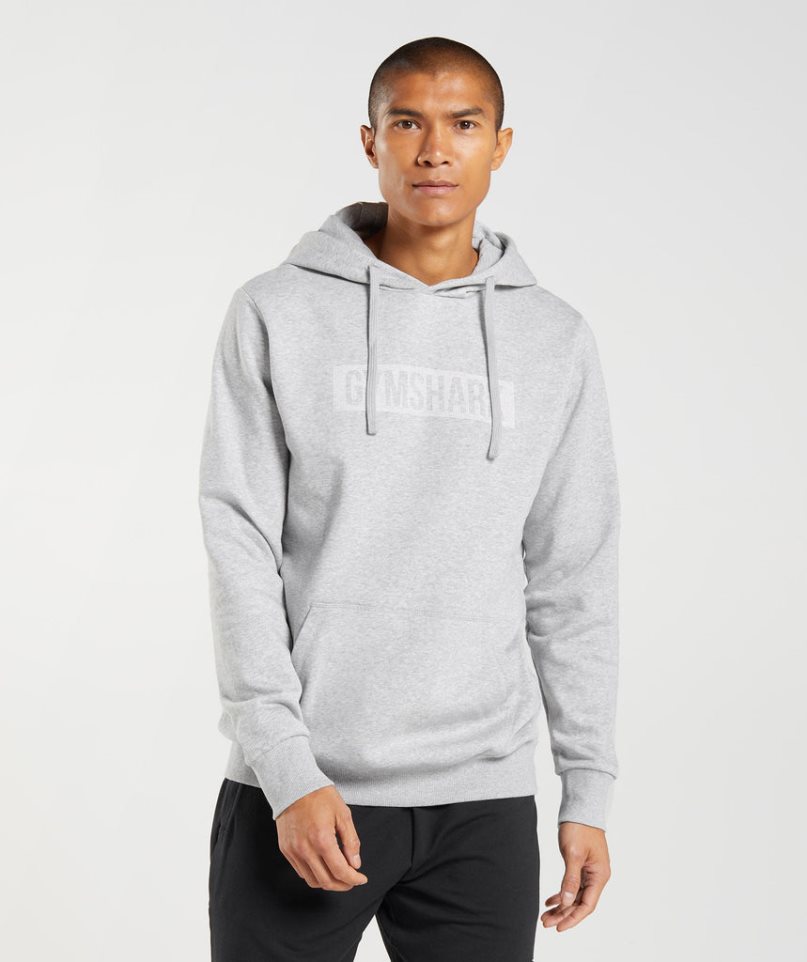 Men\'s Gymshark Block Hoodie Light Grey | NZ 7GNVDA